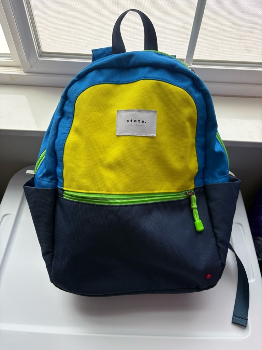 STATE Colorblock Backpack in Yellow, Blue & Navy